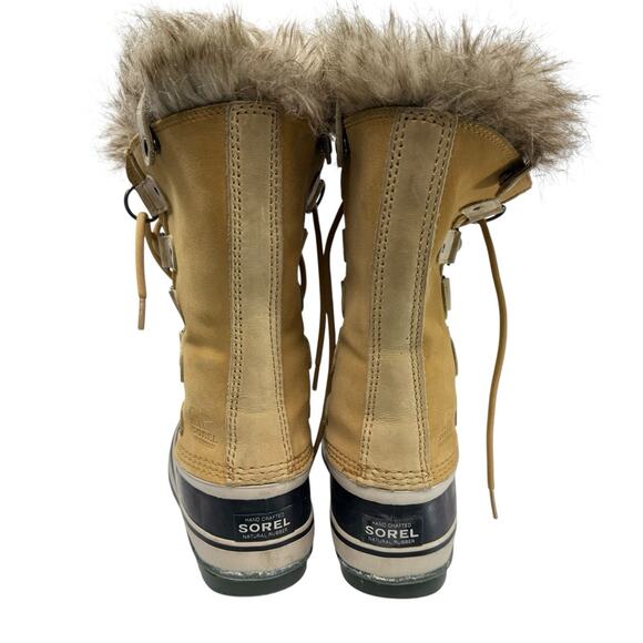 Sorel Joan Of Arctic Warm Winter Boots Waterproof Leather Faux Fur Cuff Size 6 - Picture 4 of 11